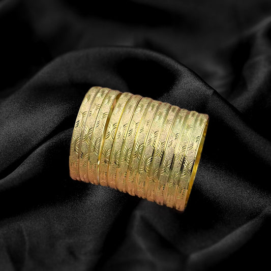 18k Gold Plates Bangle Set