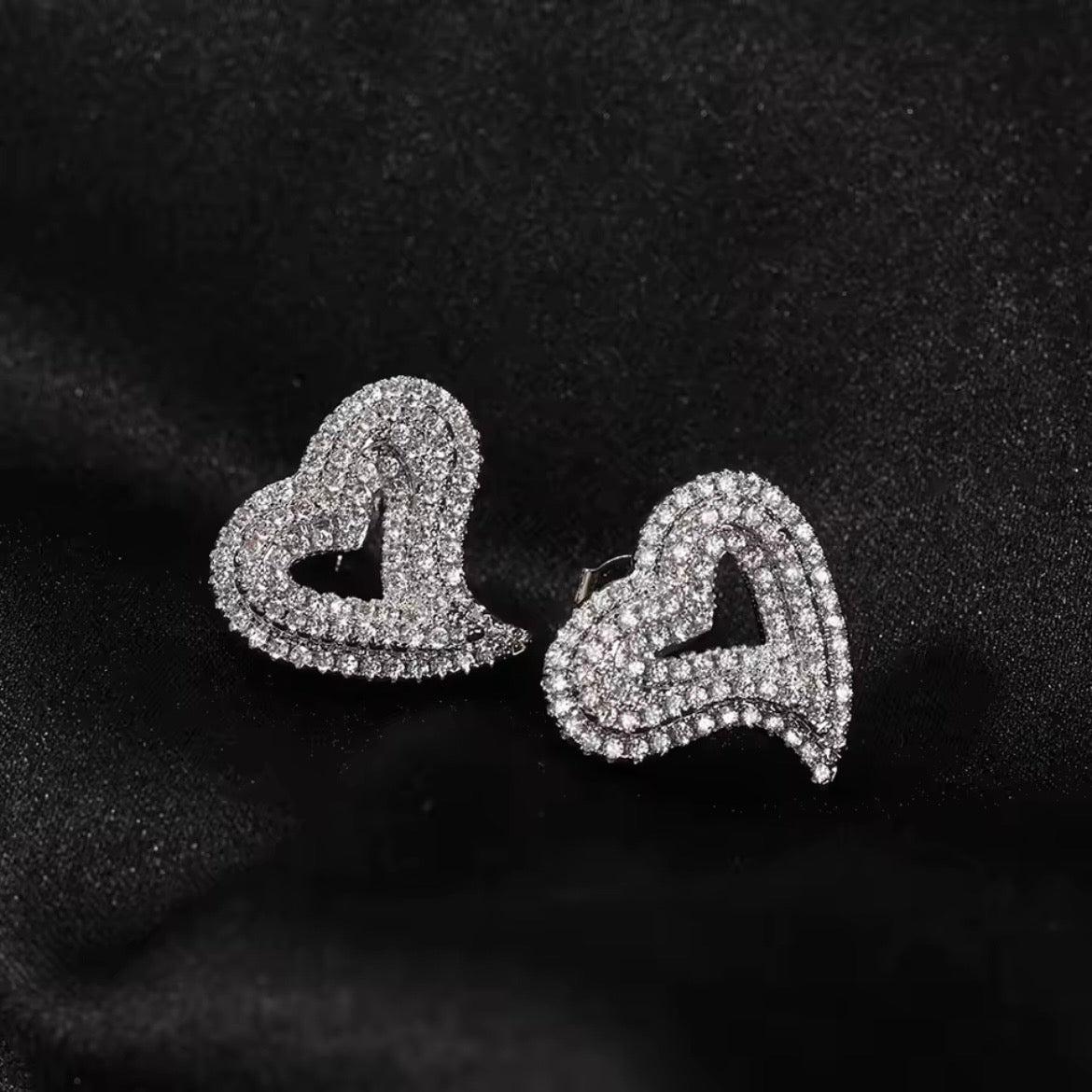 Falling Heart Studs