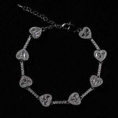 Bling Heart Charm Bracelet