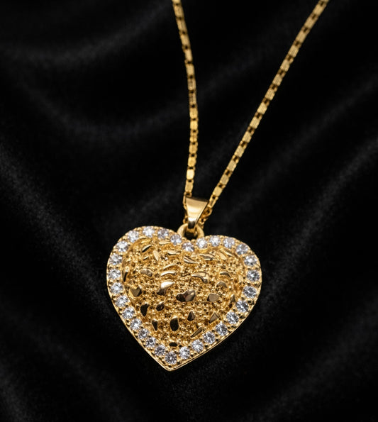Diamond Heart Nugget Necklace