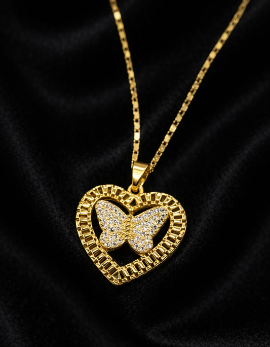 Diamond Butterfly Rolex Necklace